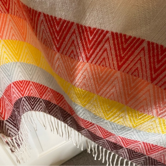 American Eagle AE Shawl Poncho Southwestern Multicolor OS One Size Fringe Soft - Picture 5 of 5